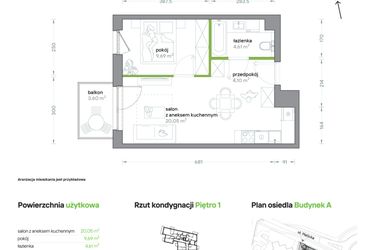 Rzut - Mieszkanie na sprzedaż 2 pokoje o powierzchni 38,45 m² - numer A/KL1/1/05 w Podhalańska Vita