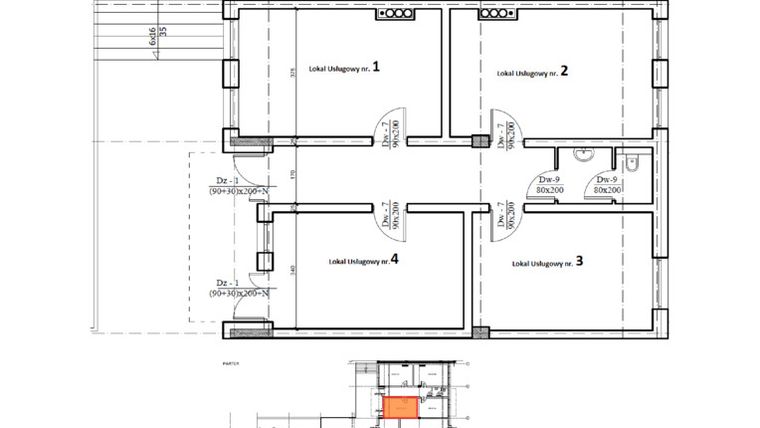 Rzut - Lokal użytkowy na sprzedaż 1 pokój o powierzchni 18,3 m² - numer 4 w Miasteczko Na Szlaku Kultur, etap II