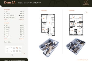 Rzut - Dom na sprzedaż 5 pokoi o powierzchni 110,08 m² - numer 2a w Klif Oksywie