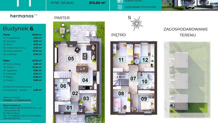 Rzut - Dom na sprzedaż 6 pokoi o powierzchni 121,9 m² - numer 6 w Palędzie