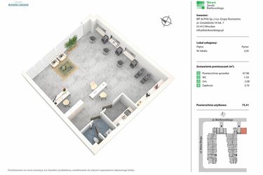 Rzut - Lokal użytkowy na sprzedaż 1 pokój o powierzchni 79,25 m² - numer LU4 w Nowe Żerniki Bieńkowskiego etap II