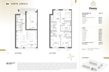 Rzut - Dom na sprzedaż 5 pokoi o powierzchni 148,64 m² - numer B1 w Domy u Źródła Marii
