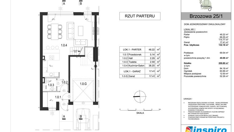 Rzut - Dom na sprzedaż 5 pokoi o powierzchni 172 m² - numer 25_1 w Brzozowy Zakątek