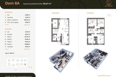Rzut - Dom na sprzedaż 5 pokoi o powierzchni 110,08 m² - numer 6a w Klif Oksywie