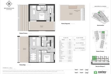 Rzut - Mieszkanie na sprzedaż 2 pokoje o powierzchni 60 m² - numer 221 w Bougainvillea - Estepona