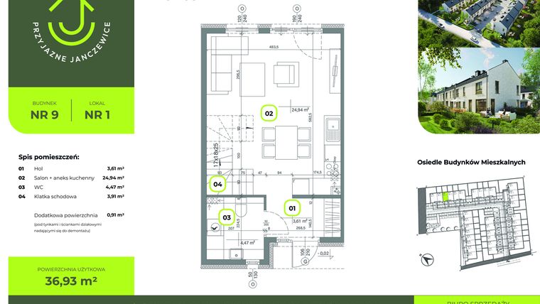 Rzut - Dom na sprzedaż 3 pokoje o powierzchni 73 m² - numer B9.1 w Przyjazne Janczewice