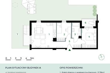 Rzut - Mieszkanie na sprzedaż 3 pokoje o powierzchni 54,76 m² - numer M12 w Park-Wojszyce