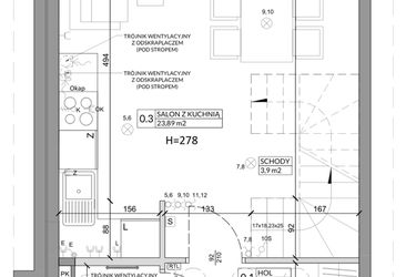 Rzut - Dom na sprzedaż 3 pokoje o powierzchni 68,29 m² - numer 5A w Osiedle Słoneczne