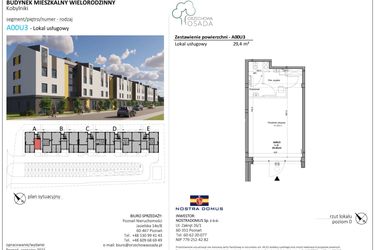 Rzut - Lokal użytkowy na sprzedaż 1 pokój o powierzchni 29,52 m² - numer A00U3 w Orzechowa Osada