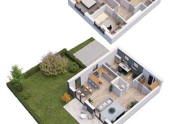 Rzut - Dom na sprzedaż 5 pokoi o powierzchni 117,67 m² - numer 0B w Domy Iwińskie