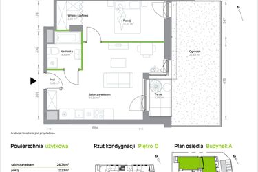 Rzut - Mieszkanie na sprzedaż 2 pokoje o powierzchni 45,03 m² - numer A/0/16 w Krakowska Vita etap II