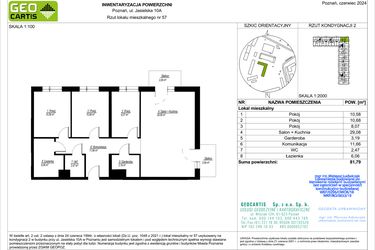 Rzut - Mieszkanie na sprzedaż 4 pokoje o powierzchni 81,79 m² - numer C57 w Jasielska 8C