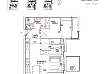 Rzut - Mieszkanie na sprzedaż 3 pokoje o powierzchni 48,99 m² - numer 10A w Łowicka 25