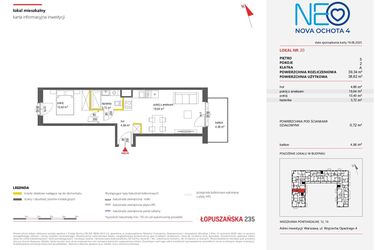 Rzut - Mieszkanie na sprzedaż 2 pokoje o powierzchni 39,34 m² - numer 20 w Neo Nova Ochota 4