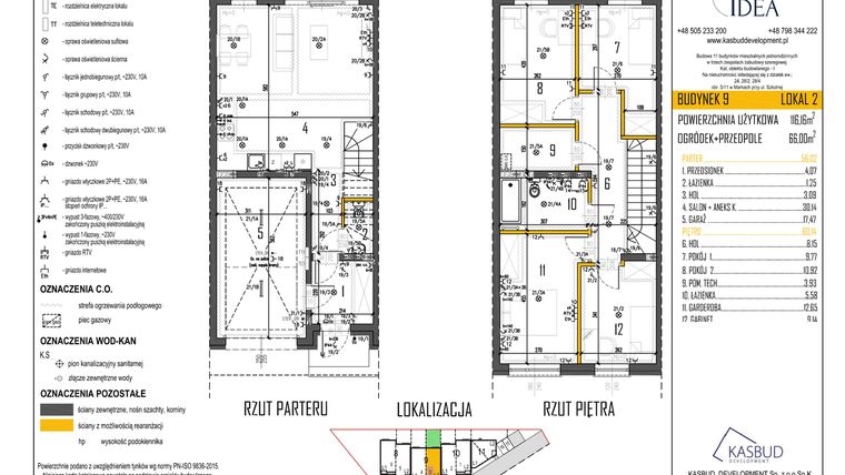 Rzut - Dom na sprzedaż 5 pokoi o powierzchni 116,79 m² - numer 9-L2 w Osiedle Idea etap II