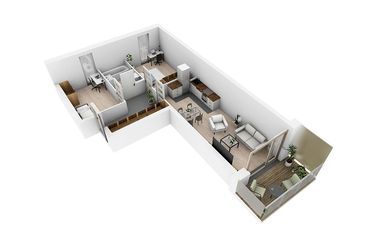 Rzut - Mieszkanie na sprzedaż 3 pokoje o powierzchni 58,77 m² - numer N4.23 w Osiedle Narcyzowe