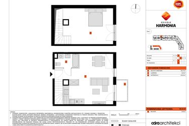Rzut - Mieszkanie na sprzedaż 1 pokój o powierzchni 55,12 m² - numer C.40 w Osiedle Harmonia