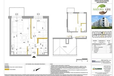 Rzut - Mieszkanie na sprzedaż 2 pokoje o powierzchni 42,78 m² - numer H.50 w Osiedle Natura Life budynki GHI