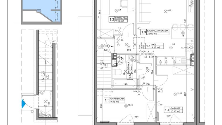 Rzut - Mieszkanie na sprzedaż 4 pokoje o powierzchni 67,46 m² - numer 35B w Domy na Witosa etap 1B