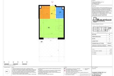 Rzut - Mieszkanie na sprzedaż 1 pokój o powierzchni 35,43 m² - numer B3 w Augustówka Residence