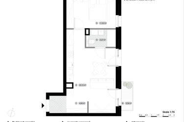 Rzut - Mieszkanie na sprzedaż 2 pokoje o powierzchni 42,95 m² - numer 1.M10 w Stalowa 76