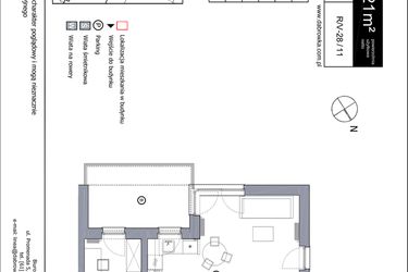 Rzut - Mieszkanie na sprzedaż 3 pokoje o powierzchni 53,21 m² - numer R_V-28_11 w os. Dąbrówka – Leśna Polana