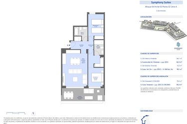 Rzut - Mieszkanie na sprzedaż 2 pokoje o powierzchni 82 m² - numer 422A w Symphony Suites