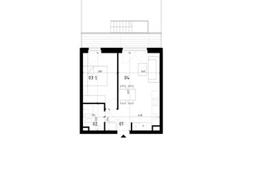 Rzut - Mieszkanie na sprzedaż 2 pokoje o powierzchni 38,23 m² - numer 10 w Traugutta