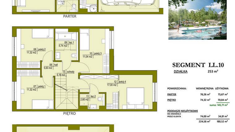 Rzut - Dom na sprzedaż 5 pokoi o powierzchni 145,71 m² - numer LL10 w Triton country 2026