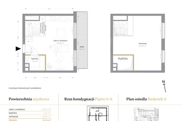 Rzut - Mieszkanie na sprzedaż 1 pokój o powierzchni 57,12 m² - numer A/63 w Królowej Jadwigi