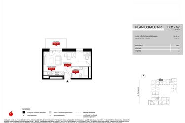 Rzut - Mieszkanie na sprzedaż 1 pokój o powierzchni 29,35 m² - numer BR12/57 w Browary Wrocławskie 2