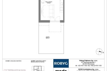 Rzut - Mieszkanie na sprzedaż 1 pokój o powierzchni 26,45 m² - numer 0M09 w Początek Piątkowo bud. F
