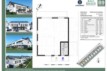 Rzut - Mieszkanie na sprzedaż 4 pokoje o powierzchni 100,53 m² - numer B9 w Apartamenty Zalesie