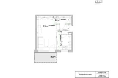 Rzut - Mieszkanie na sprzedaż 1 pokój o powierzchni 27,71 m² - numer A.37 w Laurowy Zakątek