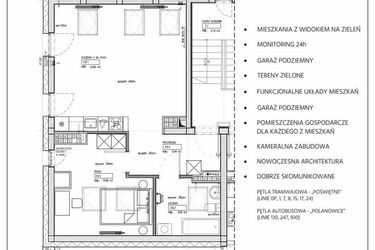 Rzut - Mieszkanie na sprzedaż 2 pokoje o powierzchni 47,9 m² - numer 234/9 w Kamieńskiego 232
