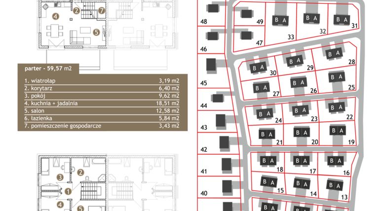 Rzut - Dom na sprzedaż 5 pokoi o powierzchni 115 m² - numer 5B w Osiedle Pola Jurajskie - etap II