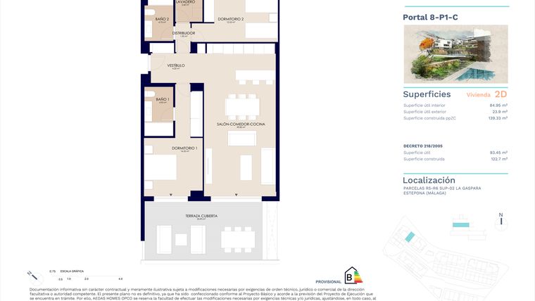 Rzut - Mieszkanie na sprzedaż 2 pokoje o powierzchni 89 m² - numer 8-P1-C w Zenity Azure