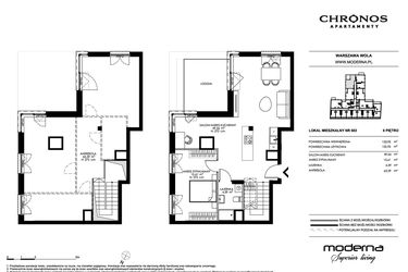 Rzut - Mieszkanie na sprzedaż 4 pokoje o powierzchni 132,95 m² - numer 602 w Chronos