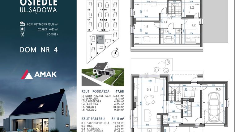 Rzut - Dom na sprzedaż 4 pokoje o powierzchni 97,34 m² - numer 4 w Osiedle Sądowa