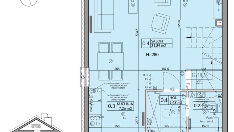 Rzut - Dom na sprzedaż 4 pokoje o powierzchni 92,73 m² - numer 7B w Nova Magdalenka 7