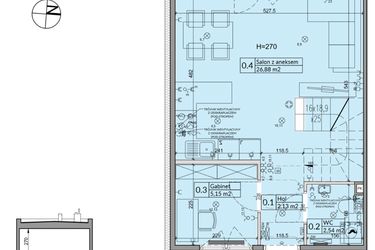 Rzut - Dom na sprzedaż 5 pokoi o powierzchni 72,7 m² - numer 27A w Osiedle Stokrotki etap 4 i 5