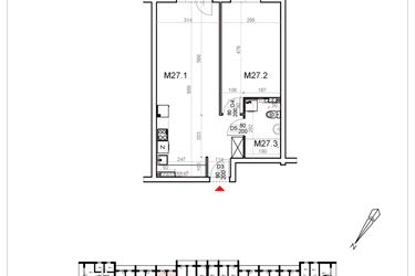 Rzut - Mieszkanie na sprzedaż 2 pokoje o powierzchni 50,08 m² - numer 27 w Malinowa Osiedle Borek