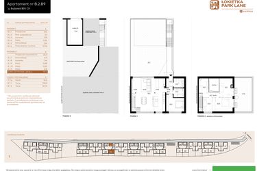 Rzut - Mieszkanie na sprzedaż 5 pokoi o powierzchni 137,4 m² - numer B.2.B9 w Łokietka Park Lane