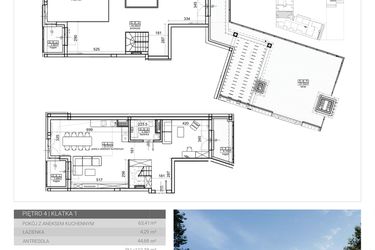 Rzut - Mieszkanie na sprzedaż 1 pokój o powierzchni 112,38 m² - numer 39 w Wave etap II