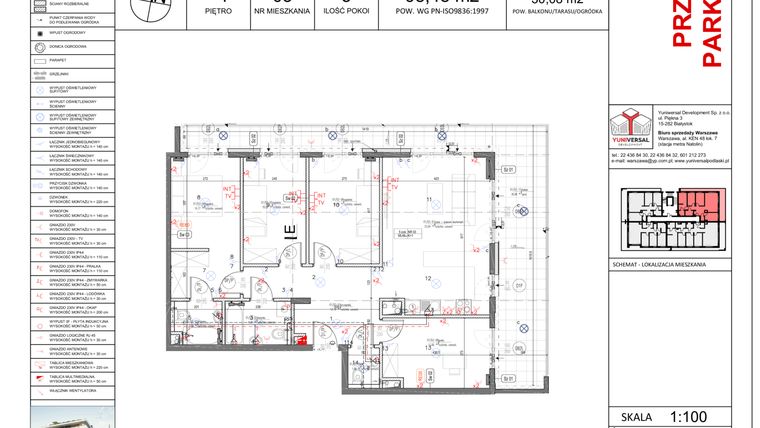 Rzut - Mieszkanie na sprzedaż 5 pokoi o powierzchni 98,37 m² - numer 3 w Villa Park