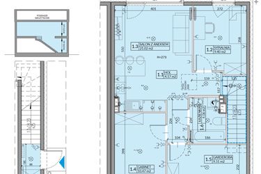 Rzut - Mieszkanie na sprzedaż 4 pokoje o powierzchni 64,03 m² - numer 30B w Domy na Witosa etap 1B