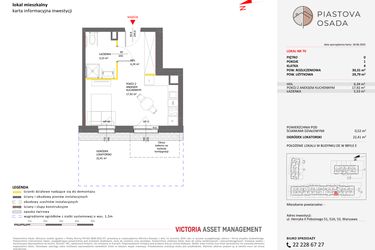 Rzut - Mieszkanie na sprzedaż 1 pokój o powierzchni 30,31 m² - numer E.70 w Piastova Osada