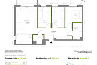 Rzut - Mieszkanie na sprzedaż 4 pokoje o powierzchni 82,75 m² - numer E/023 w Szmaragdowy Park