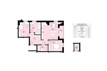 Rzut - Mieszkanie na sprzedaż 4 pokoje o powierzchni 72,73 m² - numer M8 w Nowy Świat 22