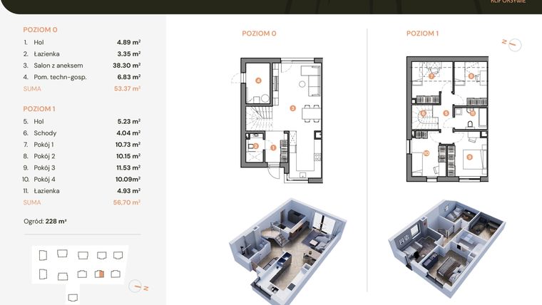 Rzut - Dom na sprzedaż 5 pokoi o powierzchni 110,08 m² - numer 7a w Klif Oksywie